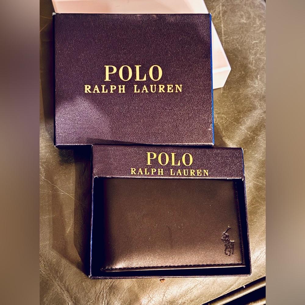 NEW 💰 Ralph Lauren Black Leather Wallet with Card Holder